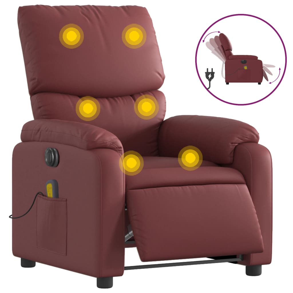 Sillón de Masaje Eléctrico Vidaxl de Cuero Artificial Negro, Crema, Marrón