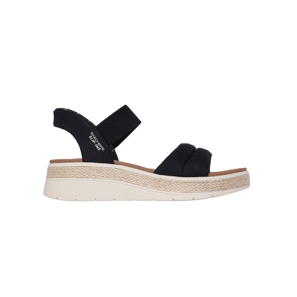 Sandalias Planas Skechers 114413 Mujer Negro