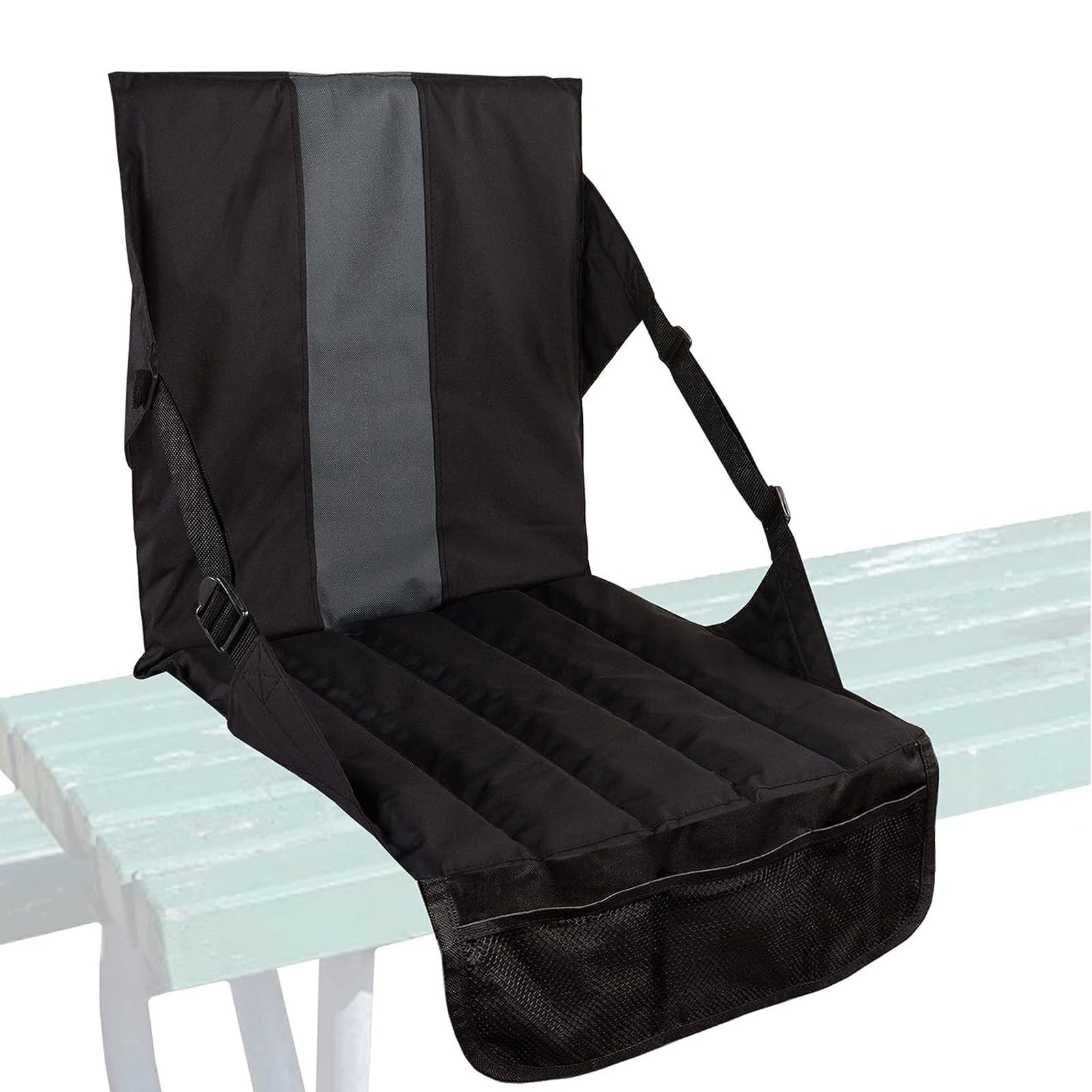 CA Cojín de asiento de estadio portátil Cojín de asiento de tribuna con respaldo Cojín de asiento de estadio plegable Bolsa de malla Almacenamiento