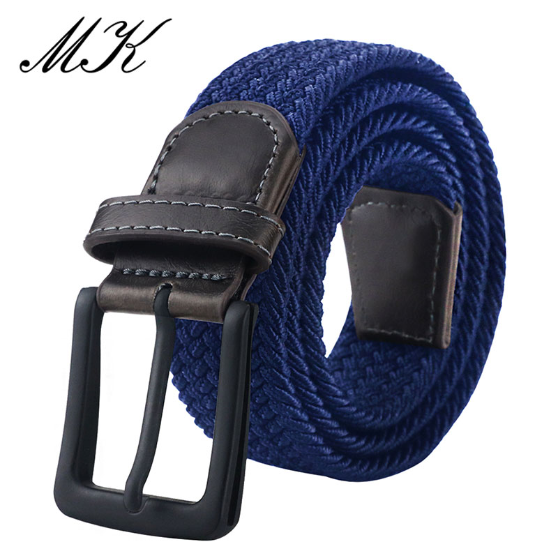 Cinturón De Lona Para Hombre Con Hebilla De Metal Moda Cinta Táctica Militar Elástico Para Pantalones Y Jeans