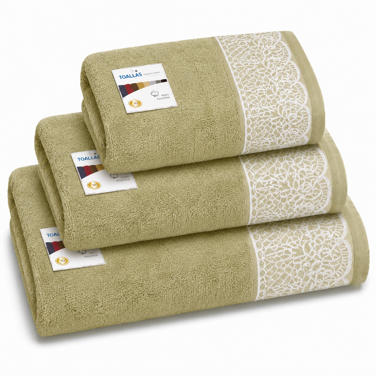Juego de 3 Toallas de Baño 100% Algodón, Alta Absorción y Secado Rápido, Toallas Suaves para Baño, Lavabo y Manos (100x150, 50x100 y 30x50 cm), 10 Colores Disponibles