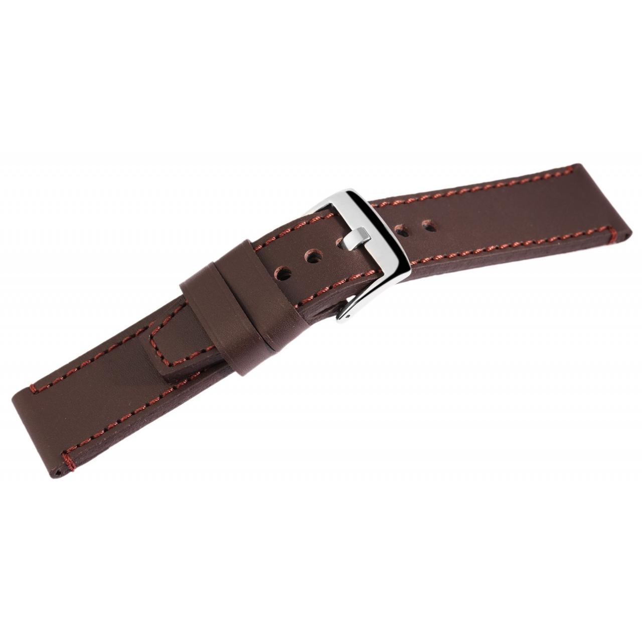 Bracelete para Reloj em Pele Genuína Castanho 18 mm