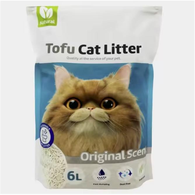 Pack 2/4/6/8 Bolsas Arena de Tofu para Gatos, Aglomerante Sin Polvo, Biodegradable, Control de Olores, Flushable - Fragancia Original/Lavanda/Té Verde/Limón