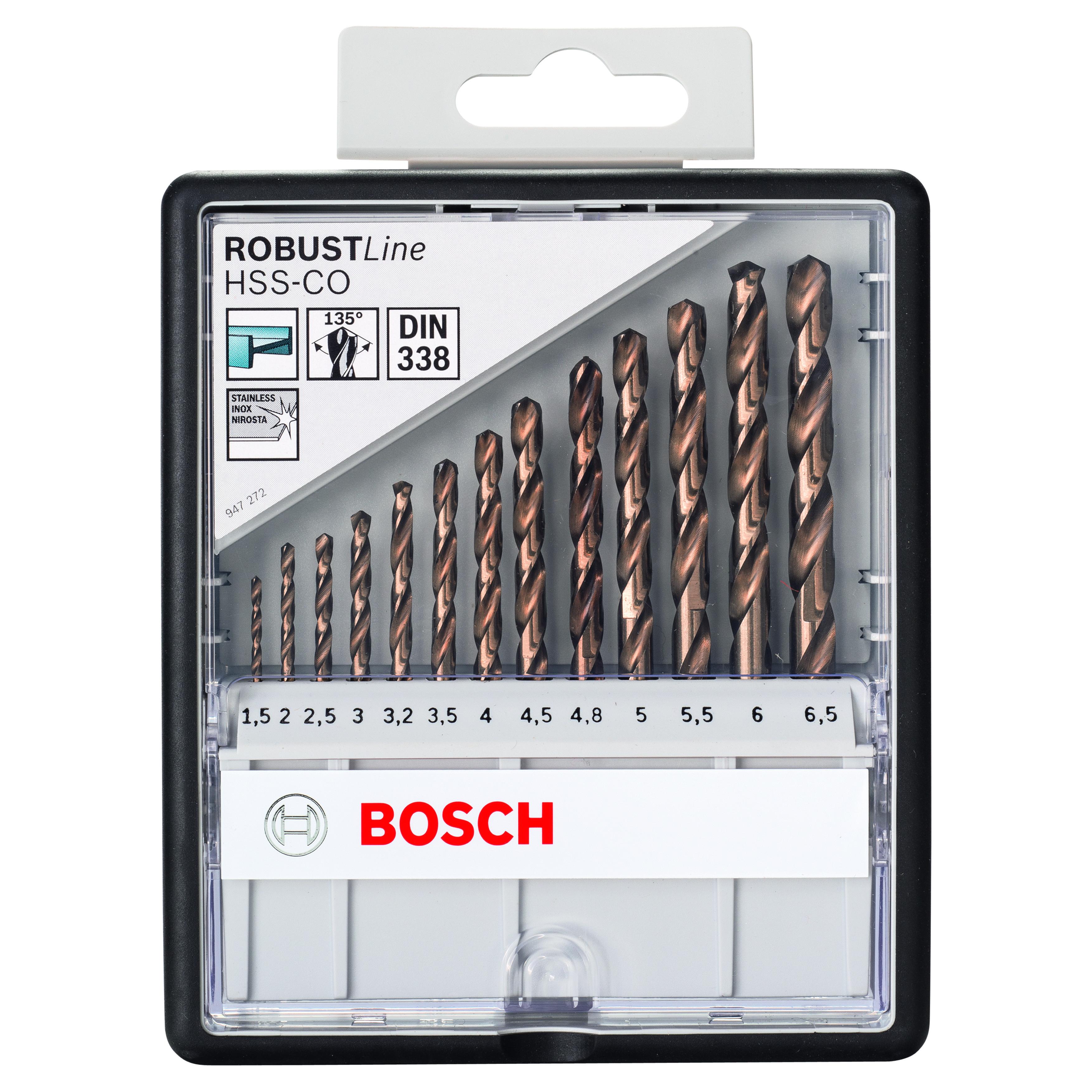 Juego de brocas HSS-Co DIN338: Robustline set 13 uds | BOSCH 2607019926
