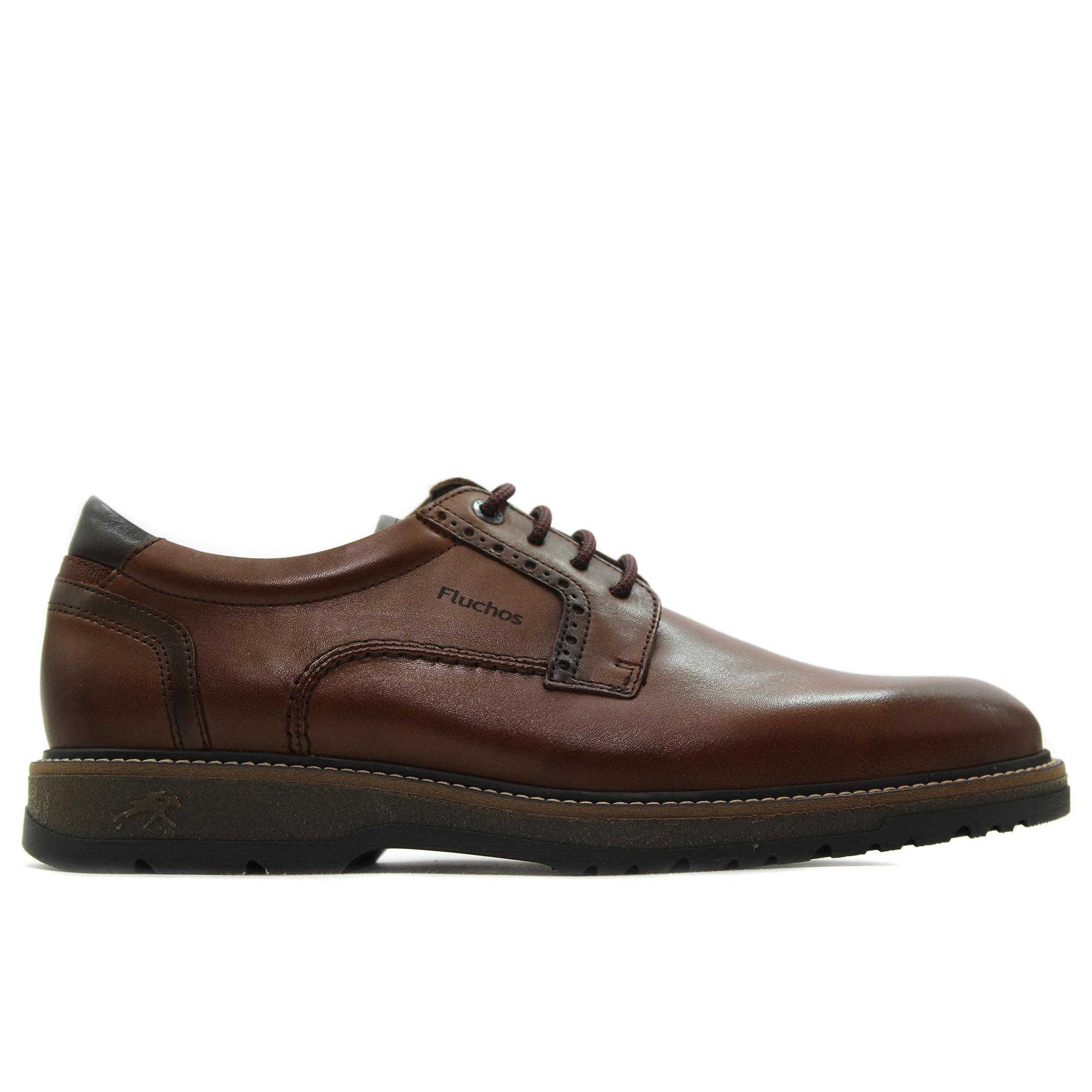 Fluchos F2319 Zapato casual,mocasín de cordones,blucher plano,suela de goma,color liso,clásico,sencillo para caballero