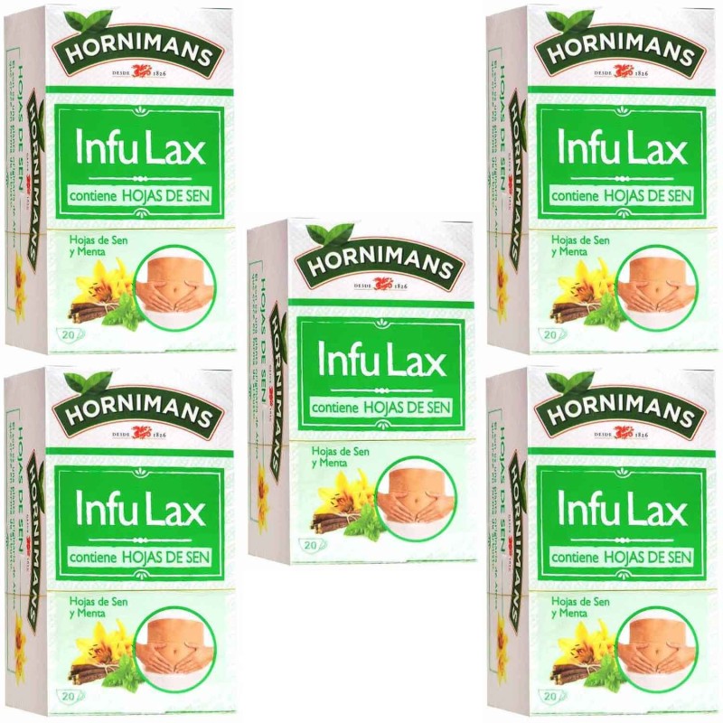 5 cajas de InfuLax con Hojas de Sen Hornimans 20 infusiones 8410091061309