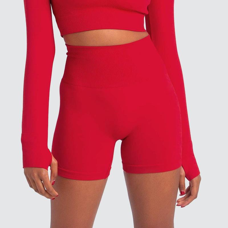 OmHO Ropa de Yoga de Tela Súper suave, Pantalones cortos de Gimnasio con Realce, Mallas Deportativas de Faja Alta Para Mujer, pantalones cortos de entrenamiento y ciclismo