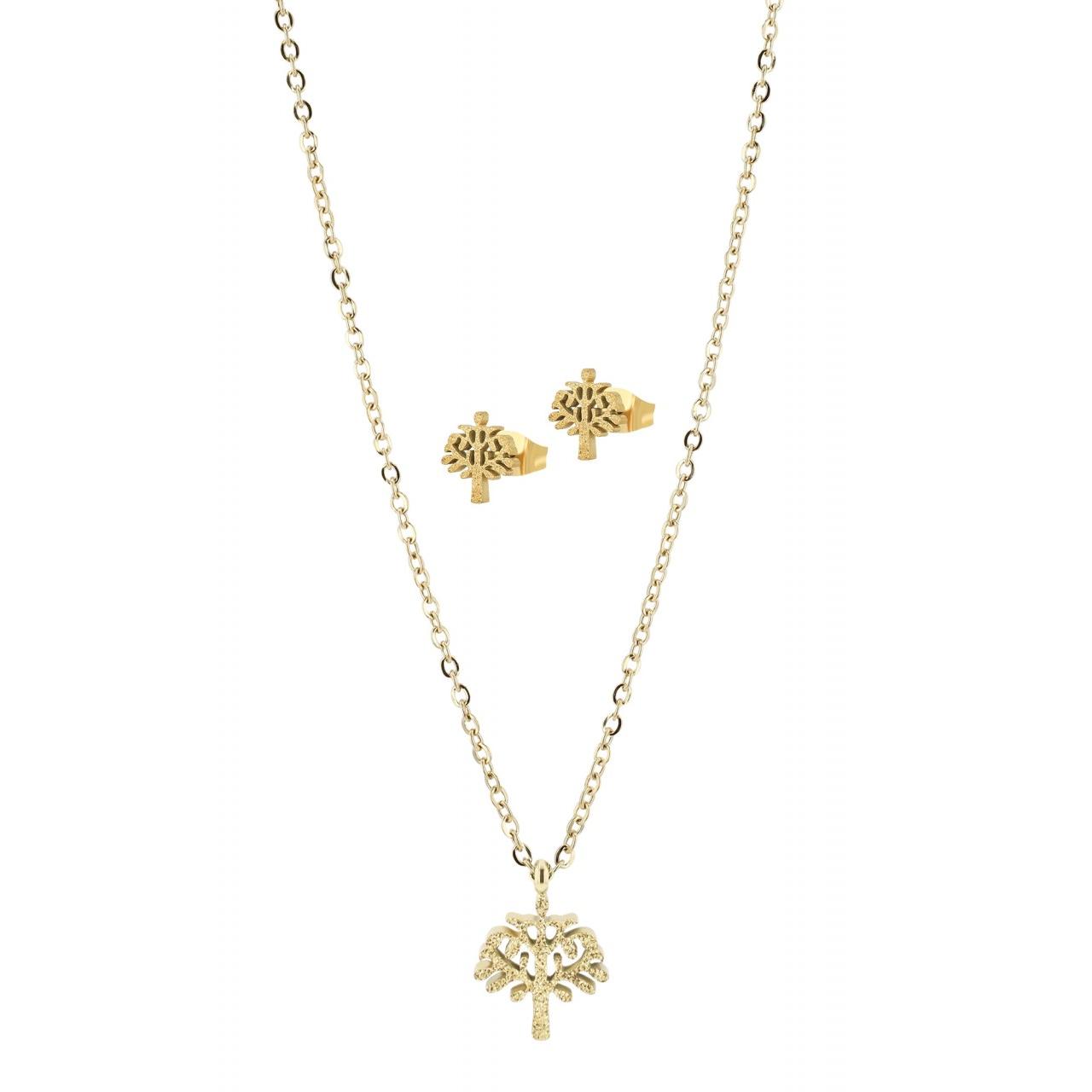 Akzent® Conjunto Collar e Pendientes Árvore da Vida Dourado