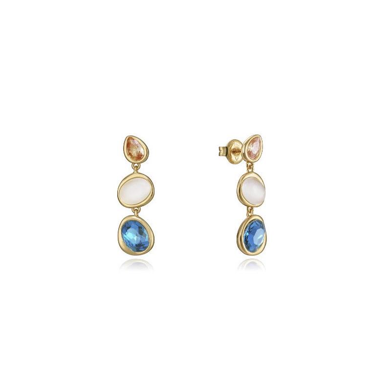 Viceroy pendientes 13175E100-59 plata dorada y piedras de color - 13175E100-59