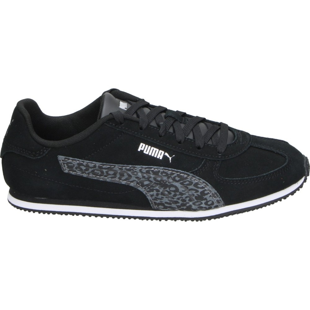 PUMA | Deportivas Puma para Mujer – Zapatillas Casual en Color Negro con Detalles en Animal Print – Estampado Animal – Sneakers con Cordones – Cómodas – Modelo 408449-01