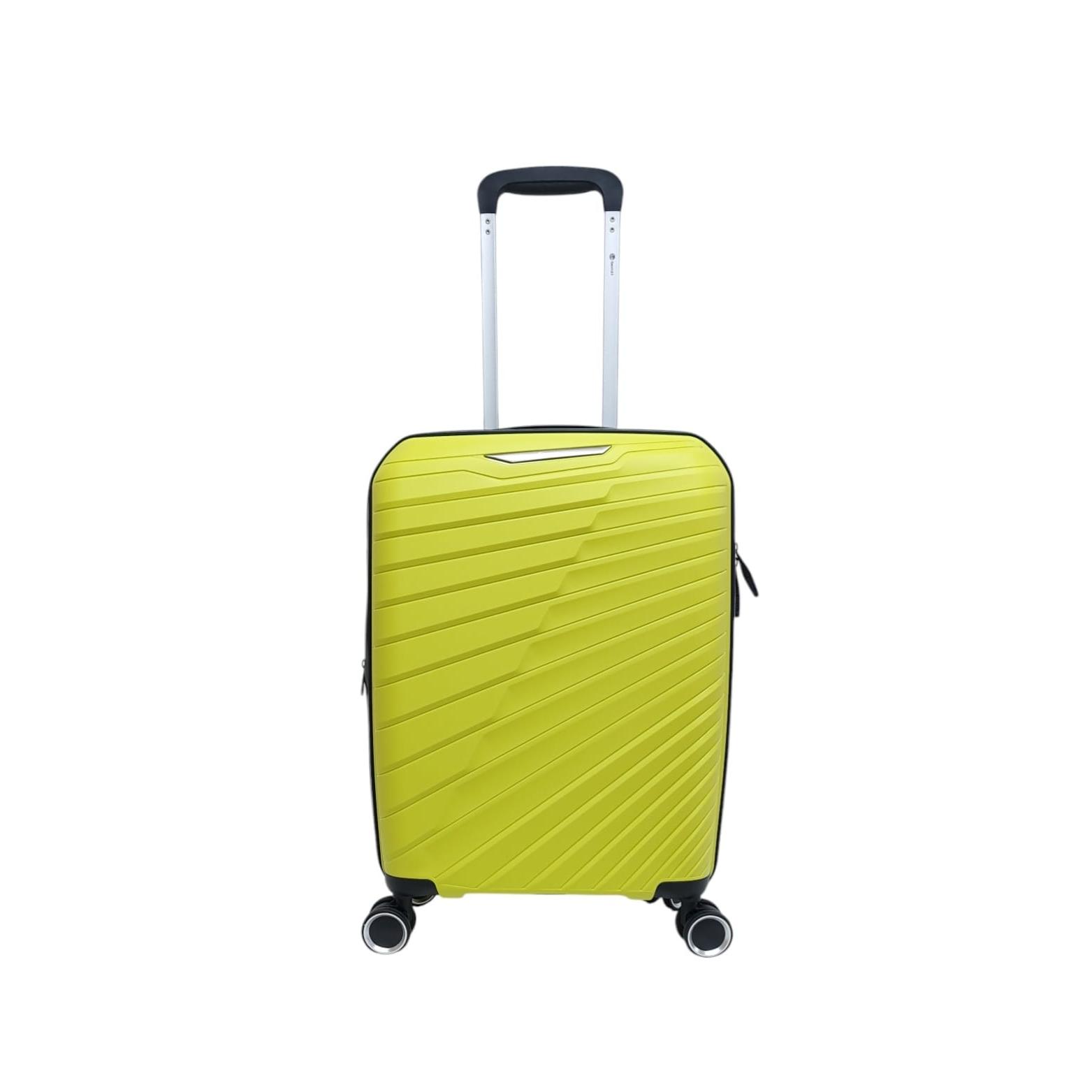 Maleta de viaje de cabina de Polipropileno Barata Benzi BZ5808 Lima Y medidas 54 x 40 x 20/25 cm y 2,6 kg. Excelente relación calidad-precio. 4 ruedas dobles giratorias 360º y cerradura integrada TSA de combinación de 3 dígitos.(COLOR LIMA)