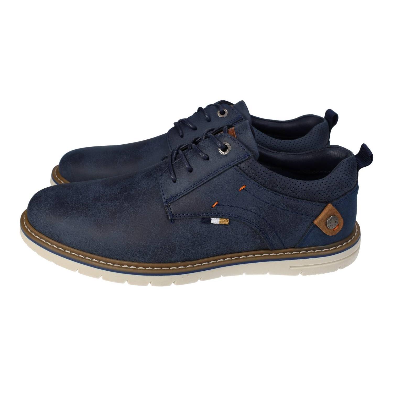 Zapatos Cordón marca REFRESH para hombre en color marino. Zapatos casuales veganos Refresh hombre en azul marino con suela ligera y transpirable