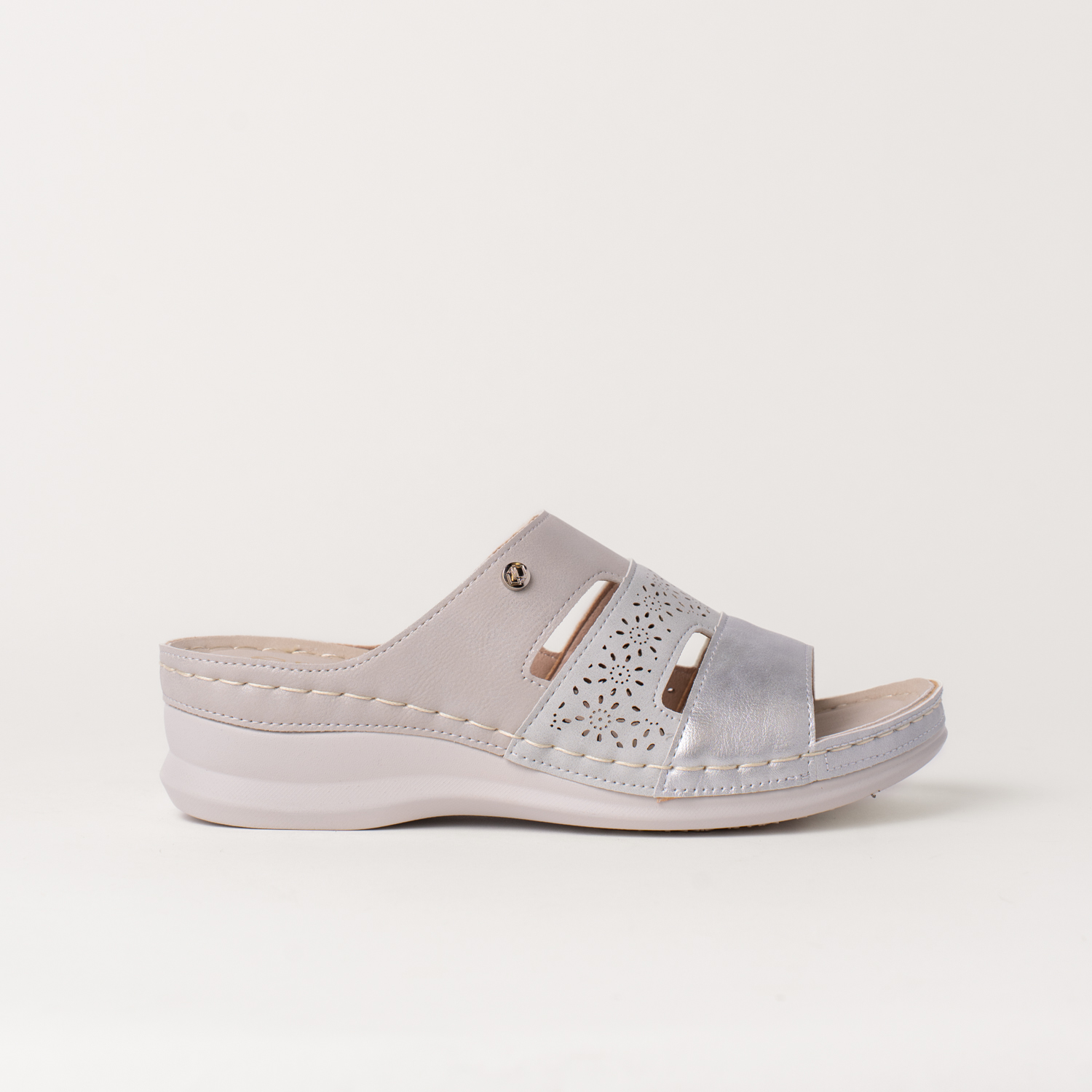 Mysoft 25M018 Sandalias tipo pala de mujer texturas combinadas