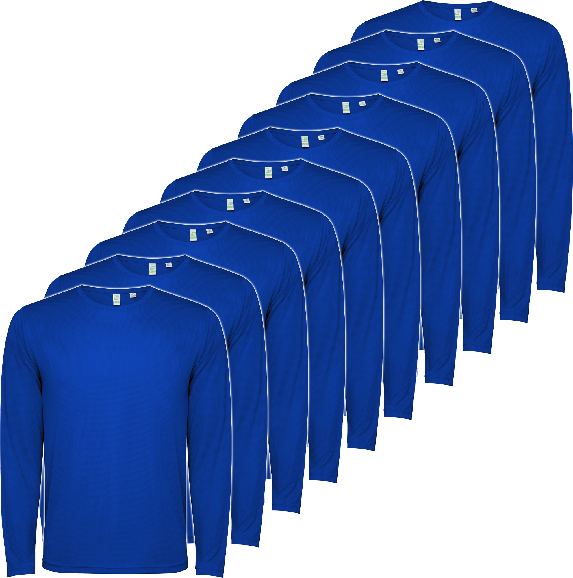 PACK 10 | Camiseta Técnica Manga Larga | Poliéster | Transpirable | Roly