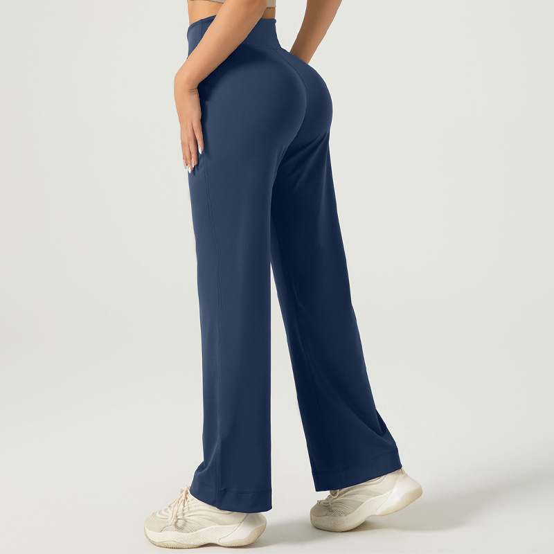 TK Pantalones deportivos versátiles de estilo callejero con cordón, pantalones informales sueltos color piel, pantalones de pierna ancha sin costuras de alta elasticidad para mujer