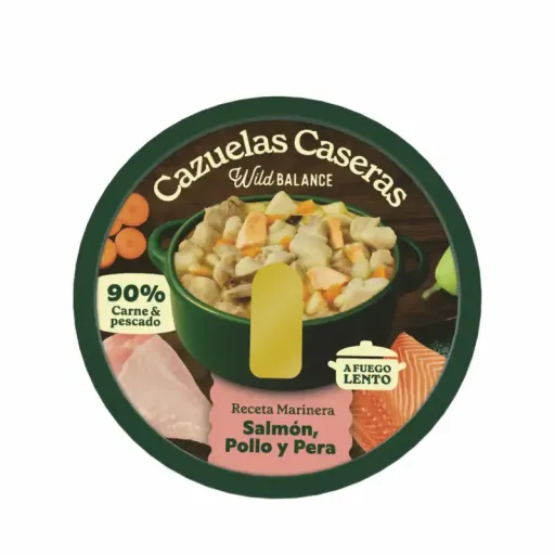Wild Balance Comida Húmeda Cazuela Casera de Salmón, Pollo y Pera para Perros - 280 GR