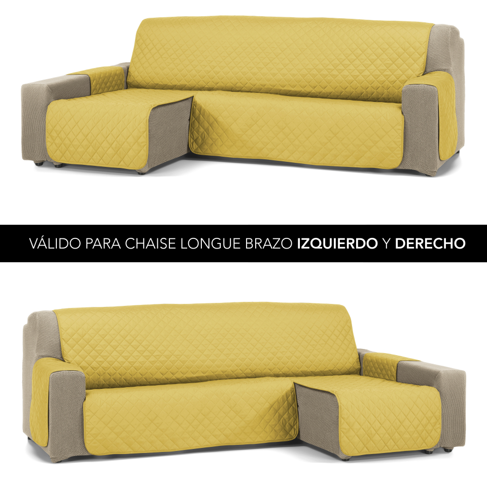VALENTIA HOME - Funda Cubre Sofá Chaise Longue Acolchado JOYA -  Protección Completa | Ajuste Perfecto | Protector chaise longue | Funda para invierno y verano | 3 tamaños y 16 colores