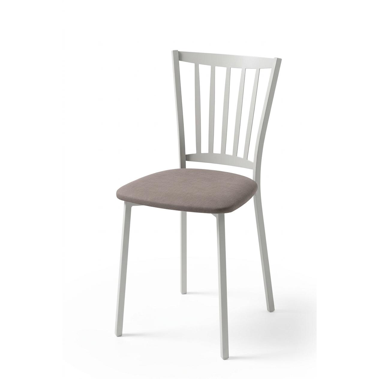 V Velasco - Silla de Salón y Comedor PETRA con Armazón Metálico Anti-Óxido y Golpes - Espuma de Alta Densidad, Diseño Textil Blanco (Norma EN 12520)