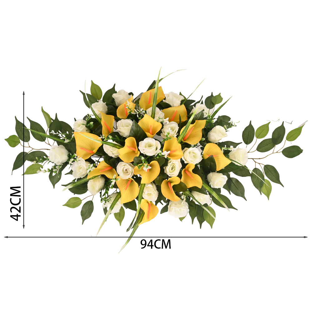 Poenia Arte Floral-Centro De Flores Artificiales Para Cementerio-REF CP004-42cm*94cm