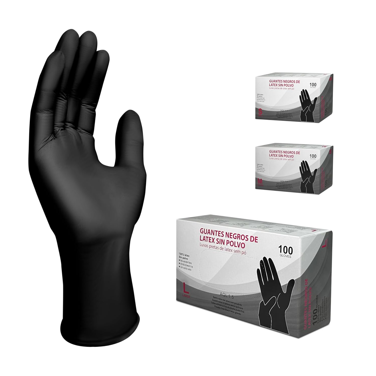 MUNTRADE Guantes Desechables de Látex 500 unidades | Sin Polvo, Guantes Látex