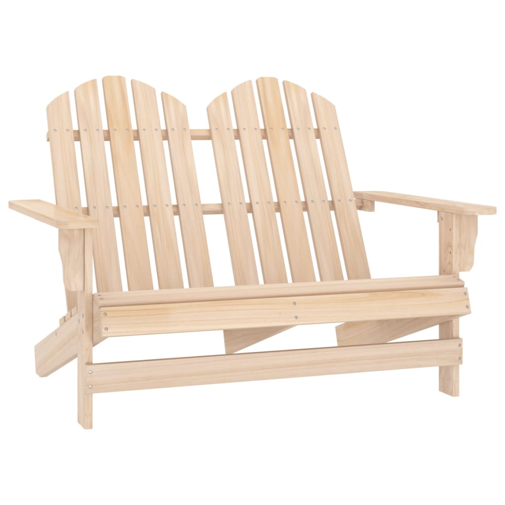 vidaXL Otomana Adirondack de jardín 2 plazas madera de abeto