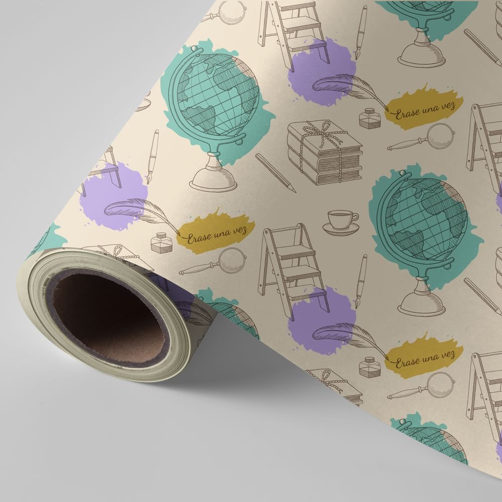 WONDER PAPEL REGALO BOBINA 31CM LIBRERIA VINTAGE BOBINAS 31 CMS 12x12x31 Cms.