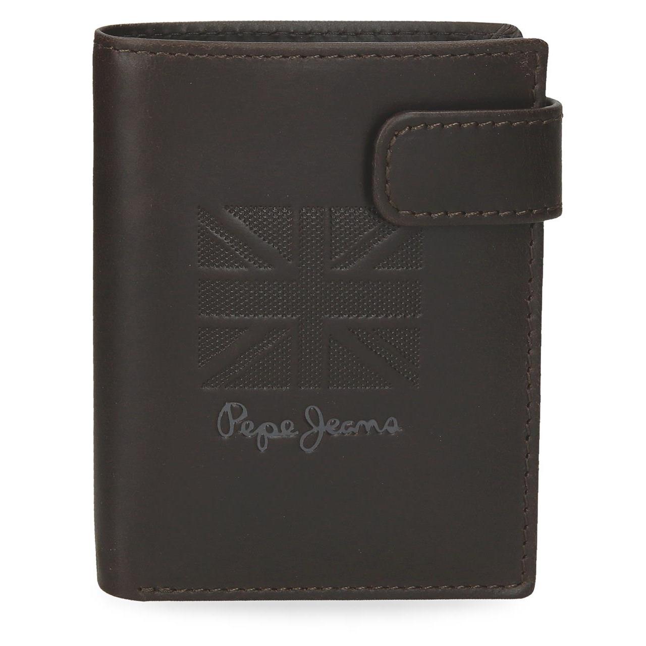 Billetero Hombre Pepe Jeans Denver de Piel Natural con Compartimentos para Tarjetas y DNI, Cierre Seguro