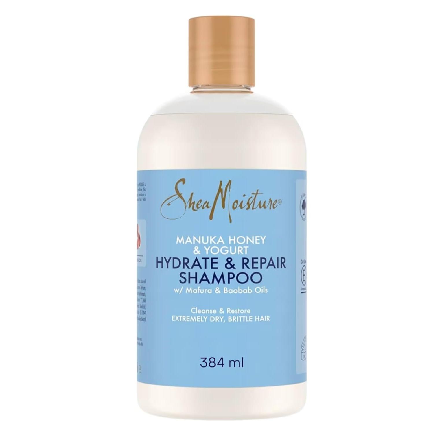 Shea Moisture Manuka Honey & Yogurt Champú 384ml – Shampoo Hidratación Reparación Cabello Seco Dañado Manuka Honey Yogurt