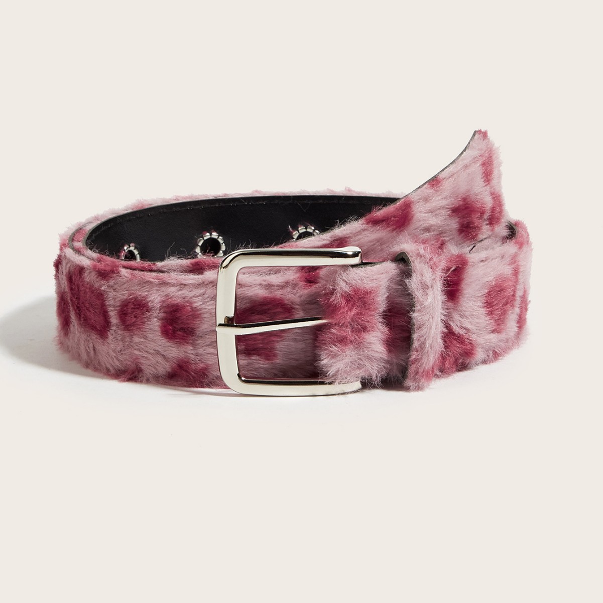 Cinturón de mujer con estampado de leopardo, cinturón de piel de felpa, cinturón de jeans para mujer bonito y elegante
