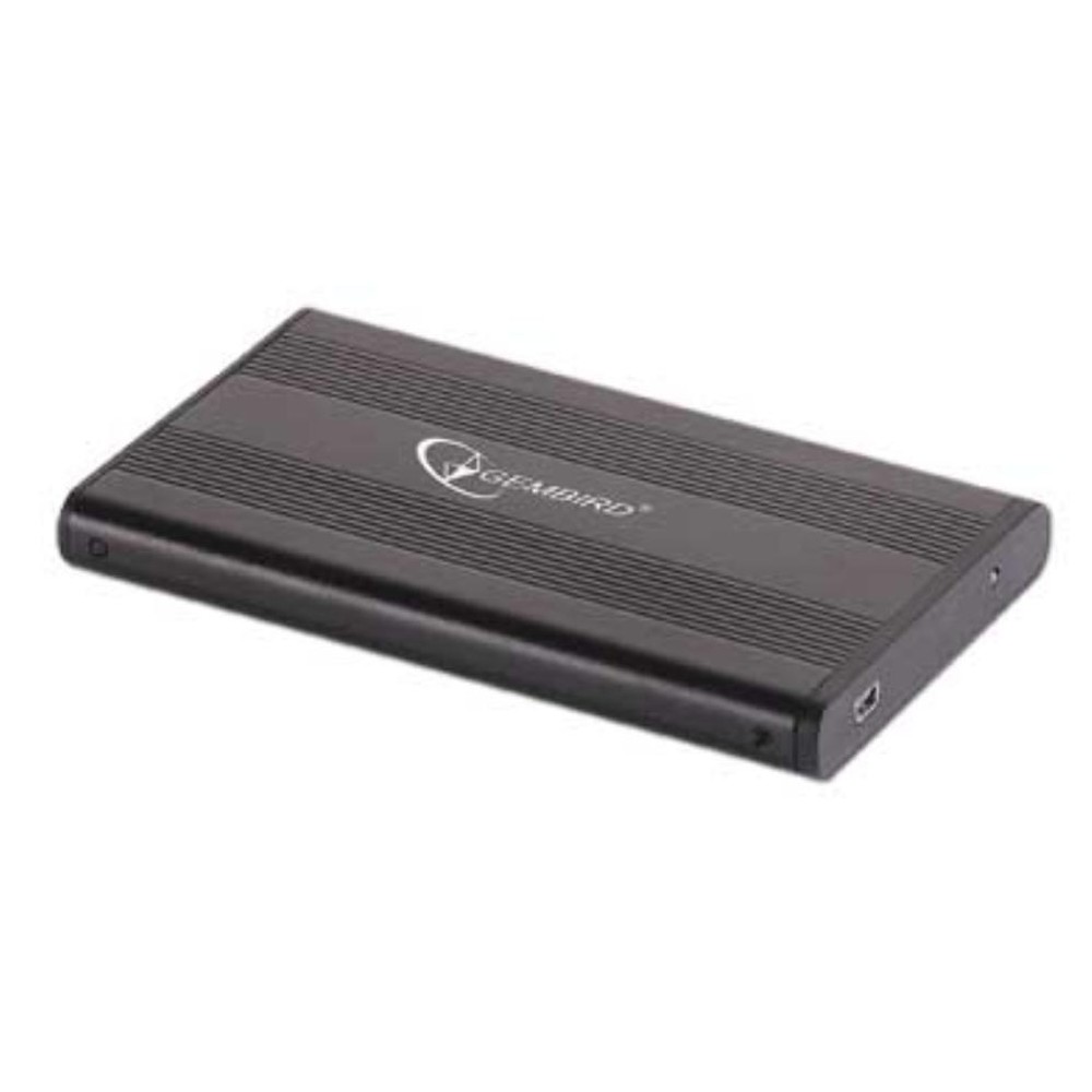 Gembird - Caja disco duro externo EE2-U2S-5 para HDD SATA de 2.5\" con conexión USB 2.0, carcasa de aluminio negro y diseño portátil seguro