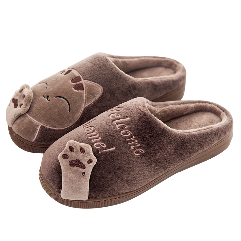 TK Zapatillas De Invierno Para Mujer Con Decoración De Gato Kawaii Cómodas Y Con Lona Llena De Peluche Zapatos De Pies Calientes Para El Hogar
