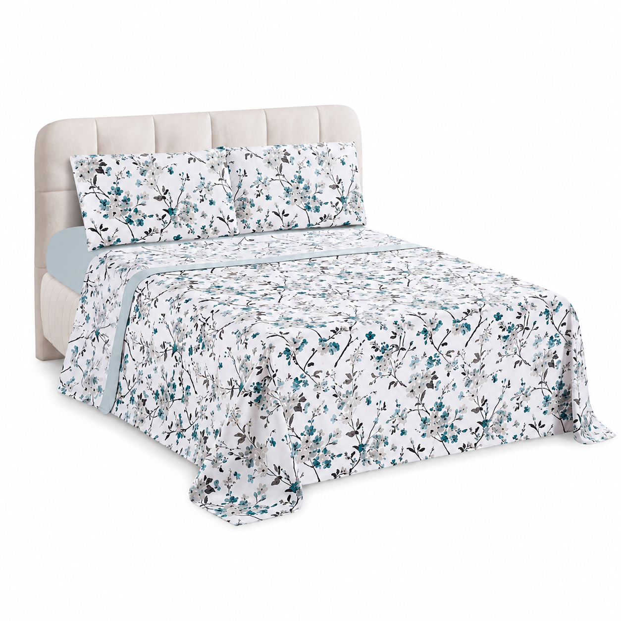Juego de Sábanas 4 Piezas con 12 Estampados, Disponible para Cama 90, 135, 150 y 180 cm, Suave para Dormitorio