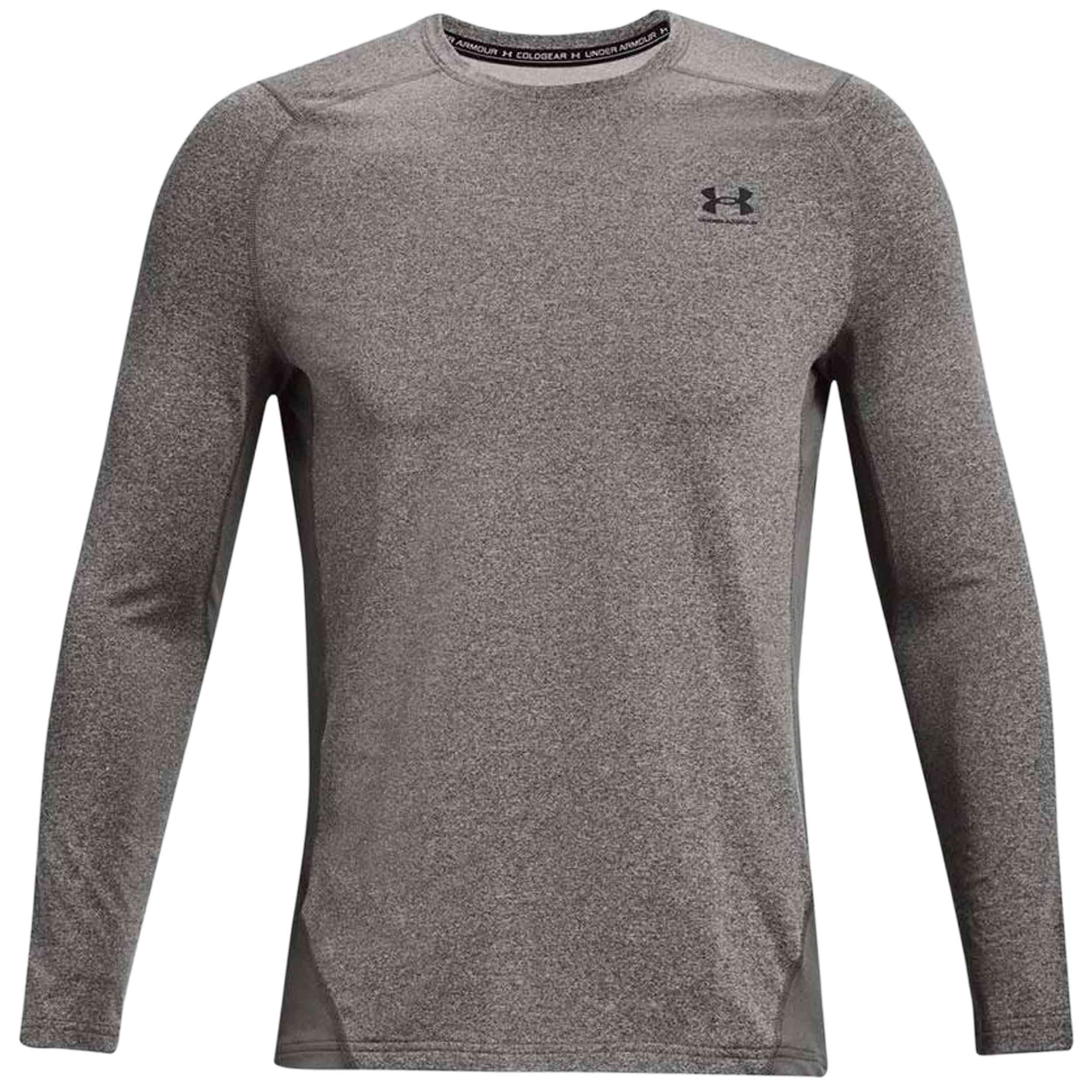 Camiseta De Manga Larga Under Armour modelo ColdGear Fitted "Charcoal Light Heather / Black" para Hombre en color Gris