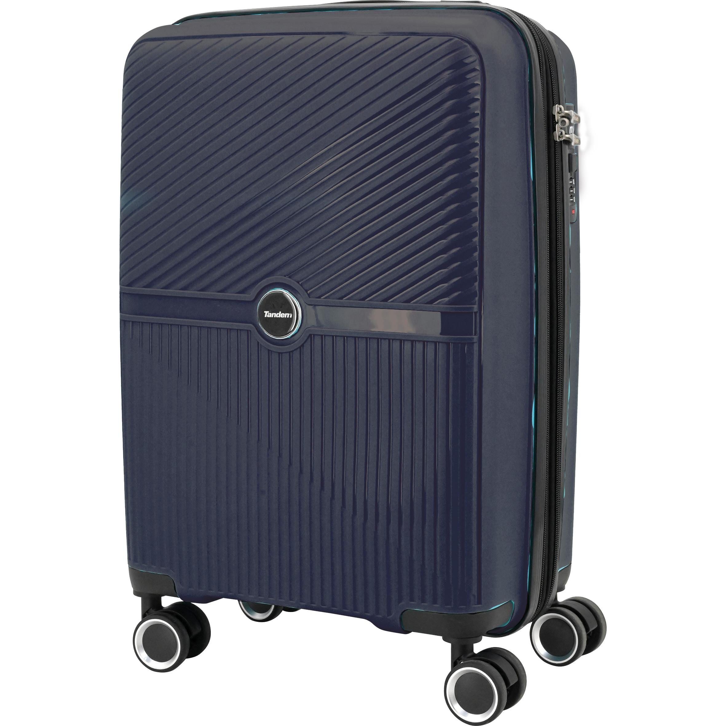 Tandem - Maleta Teide de cabina expandible en color azul marino, fabricada en polipropileno resistente al agua, 41 litros, 36 x 55 x 20 ideal para aerolíneas con ruedas dobles giratorias Azul Marino