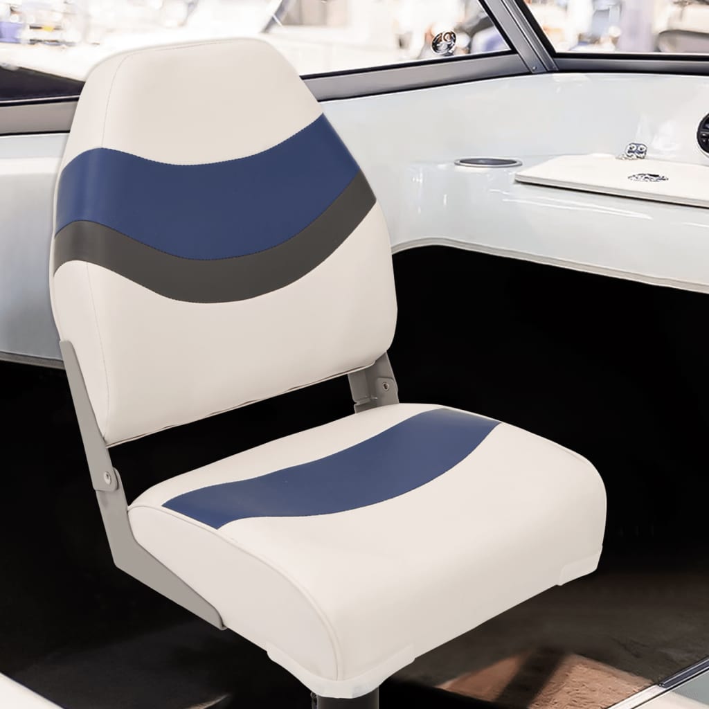 vidaXL Asientos de barco 2 uds con pedestal giratorio 360° Color Blanco y azul, Blanco y rojo, y mas