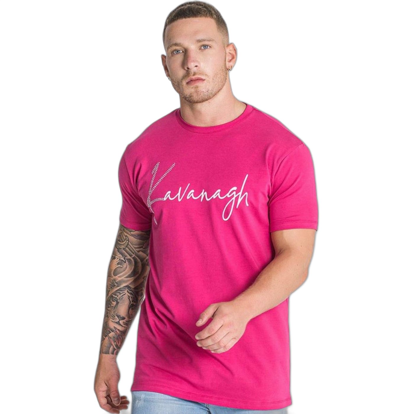 Camiseta Gianni Kavanagh GK Thunder Rosa Hombre Moderno, Ropa casual 100% Algodón
