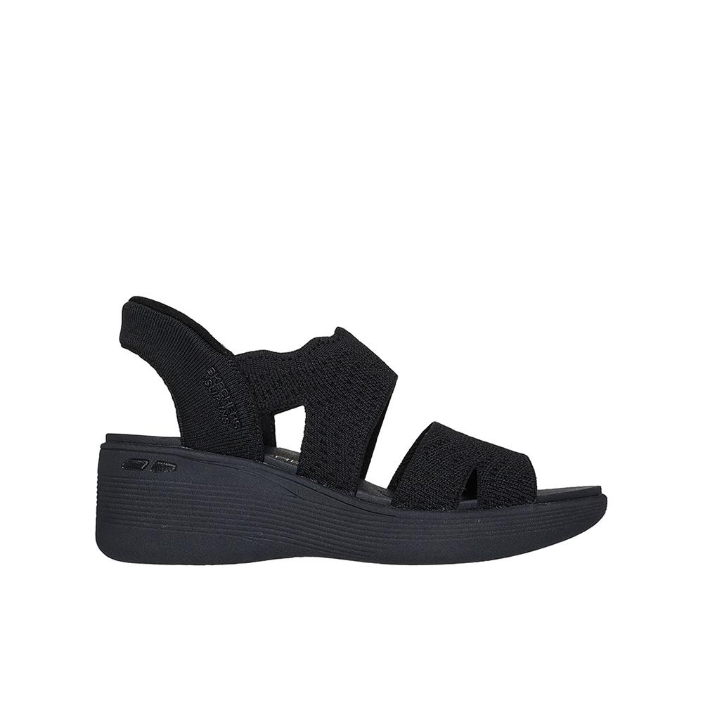 Skechers Pier-Lite - Slip On Sandalias con cuña para mujer negras en textil 83622