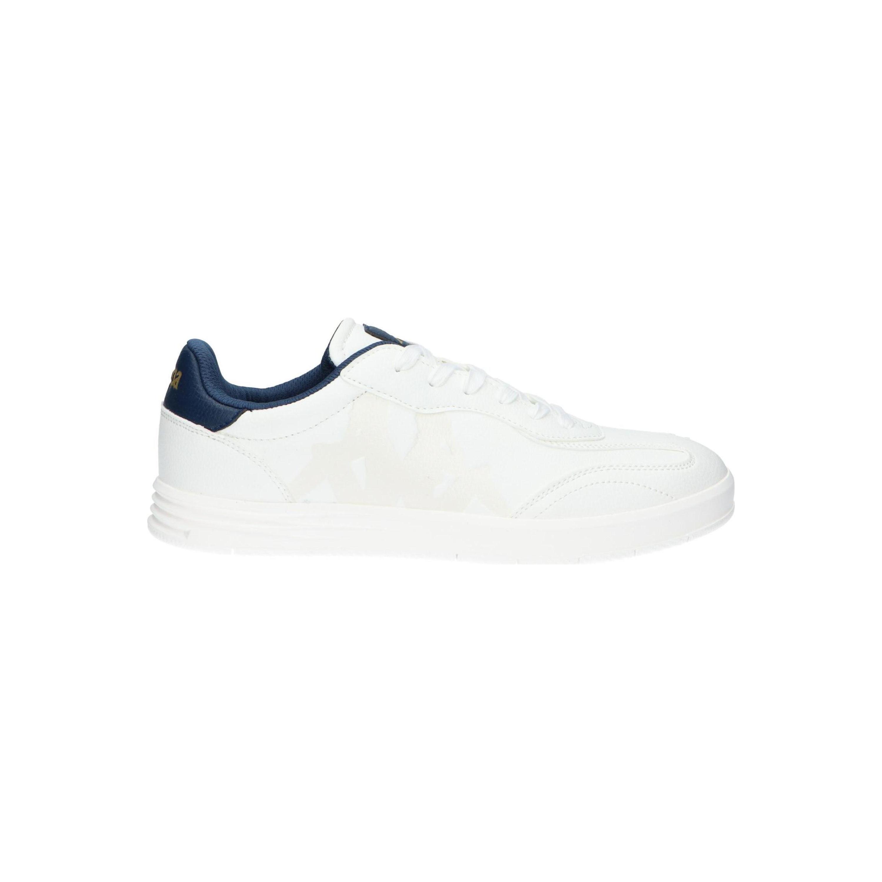 Kappa Men's Casual Sneakers in White, Leather Upper, Textile Lining, Rubber Sole, Lace Closure, Comfortable Footwear for Autumn-Winter and Spring-Summer, Ideal for Everyday Use, Fashionable Men's Sneakers.