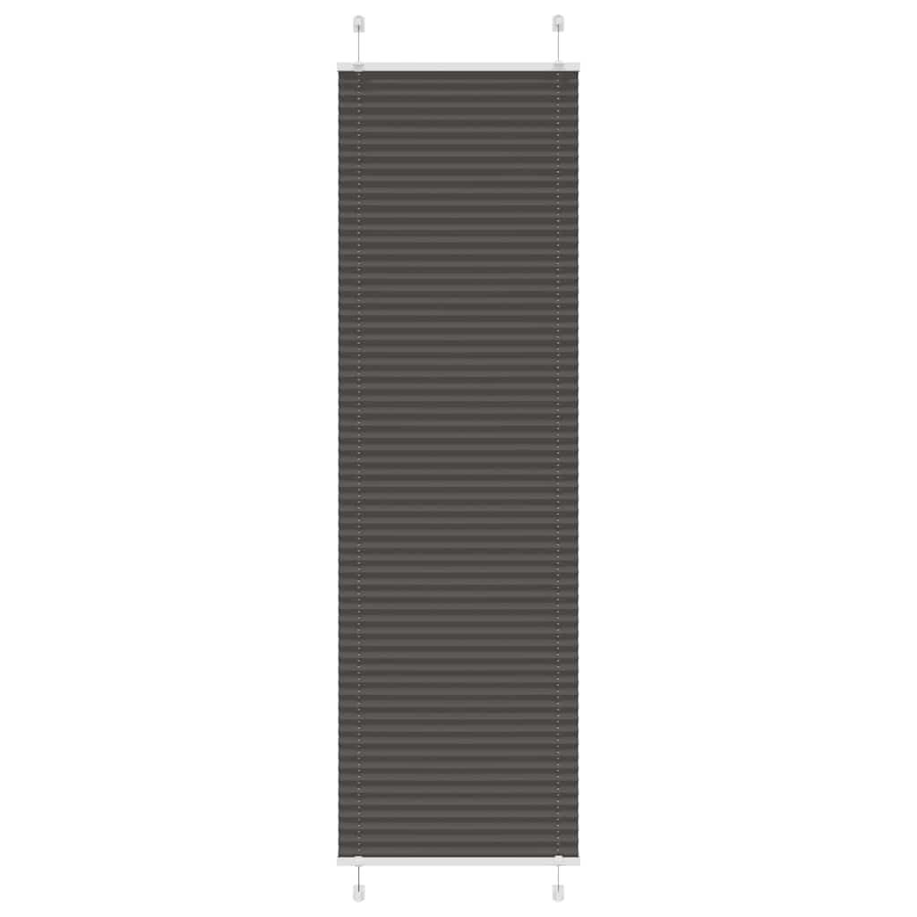 vidaXL Estor Plisado negro 55x200 cm Tela Ancho 54,4 cm Poliéster