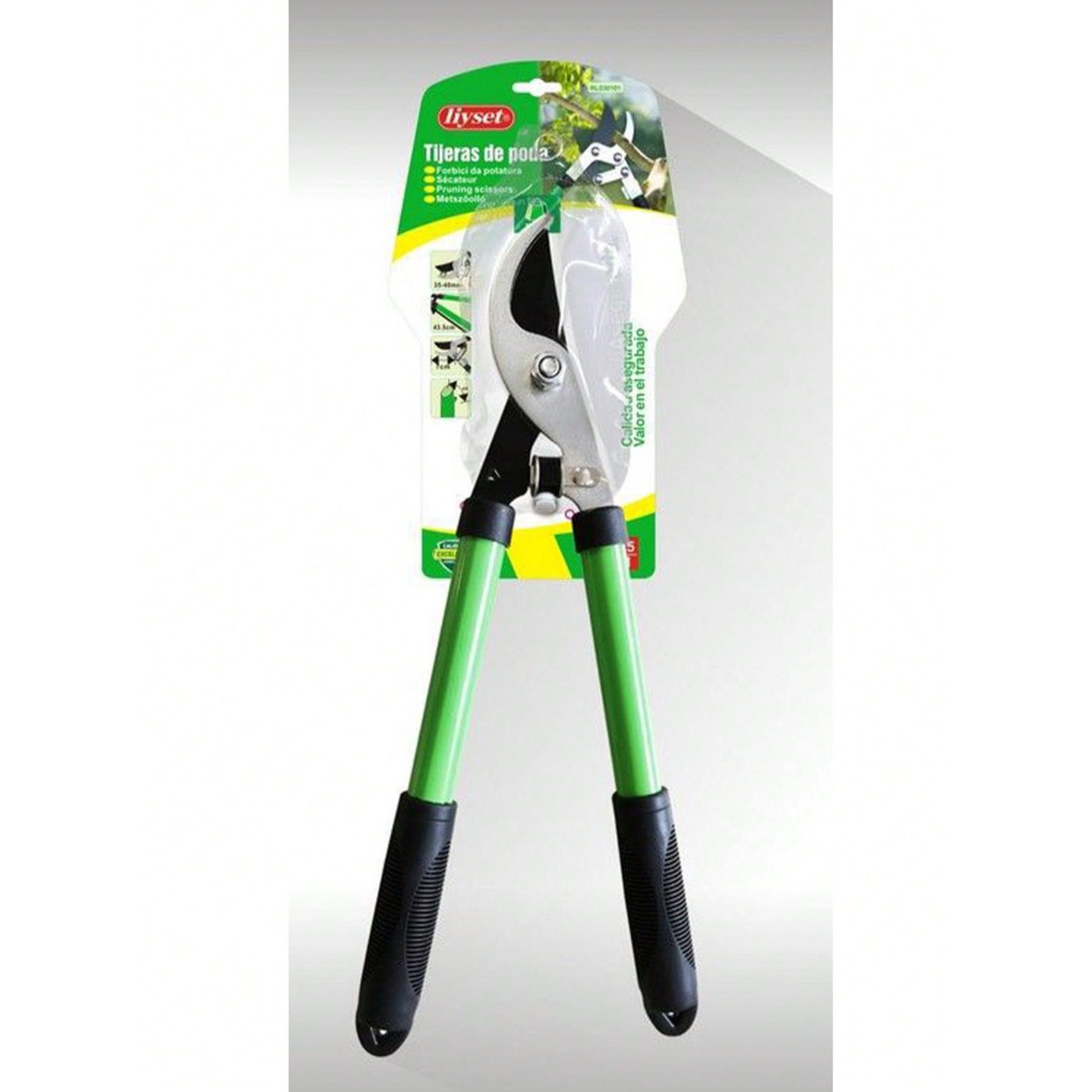 Tijeras de Podar de 43.5 cm con Hoja Curva de Acero al Carbono – Mango Corto Ergonómico Antideslizante – Diseño Compacto y Potente para Corte de Ramas Gruesas – Ideal para Jardinería, Arbustos, Árboles Frutales y Mantenimiento de Plantas