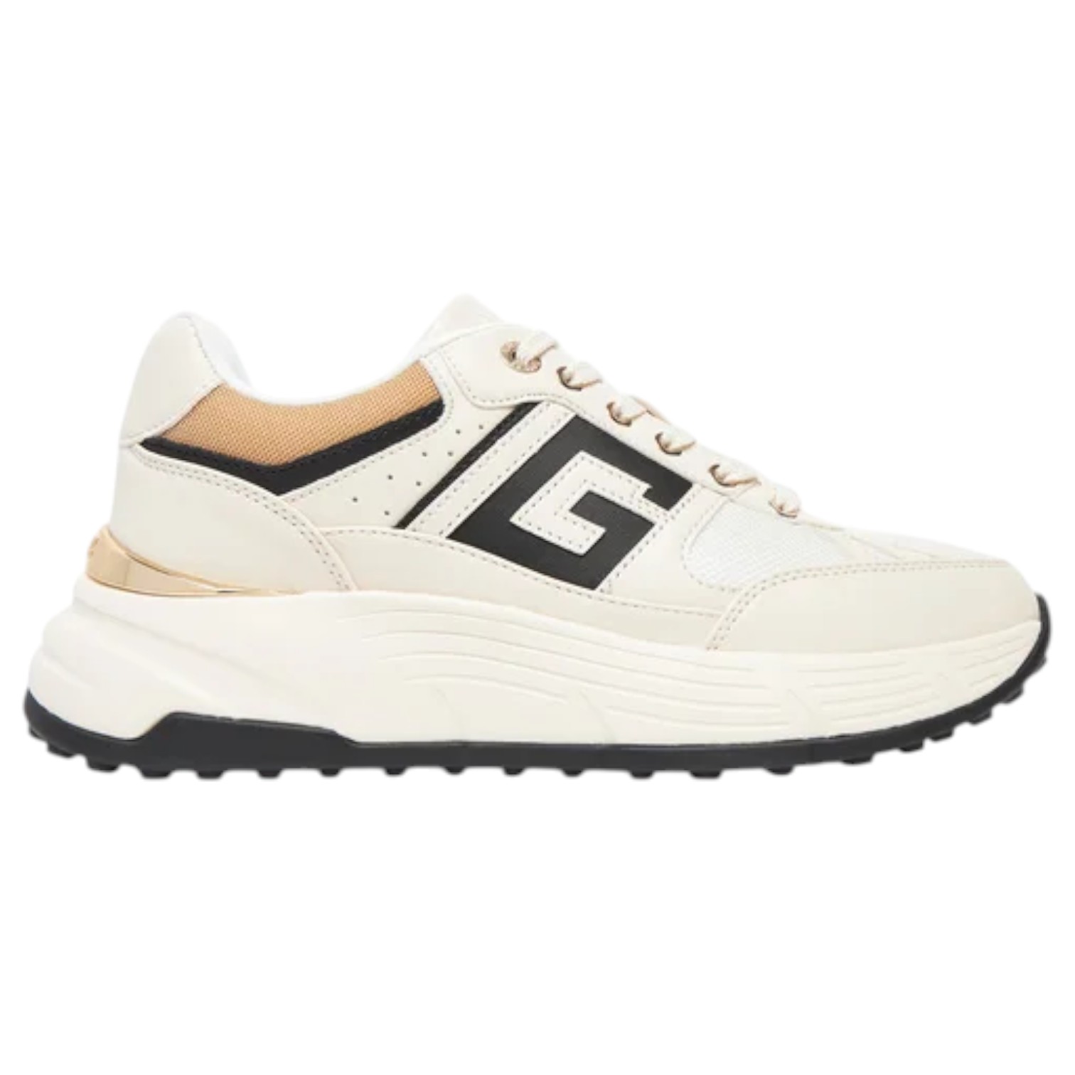 Sneakers Guess Donna Fonzi Runner G Logo Mesh Leather Cream