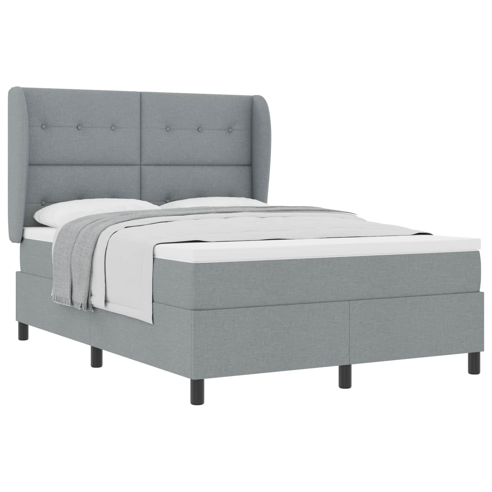 vidaXL Cama tipo Box Spring con cabecera 140 x 200 cm tela Multicolor