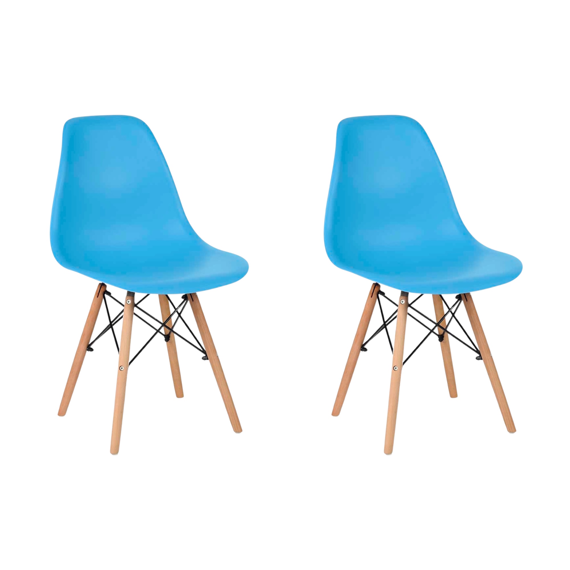 Minimal DECO Pack de 2 Sillas de Comedor Azul con Patas de Madera Natural  Diseño europeo moderno para Cocina, Comedor y Salón Moderno  Sillas Decorativas de Estilo Nórdico para Interiores Contemporáneos y Espacios Elegantes