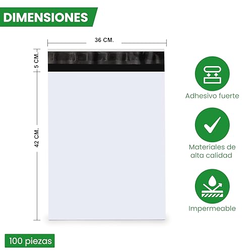 MARCPRINT Paquetes para Envios, Bolsas para Envios de Ropa Blancas y Autoadhesiva - Bolsas para Envíos de Plástico - Bolsas de Mensajería - Sobres Envios . Cierre inviolable. Varias medidas