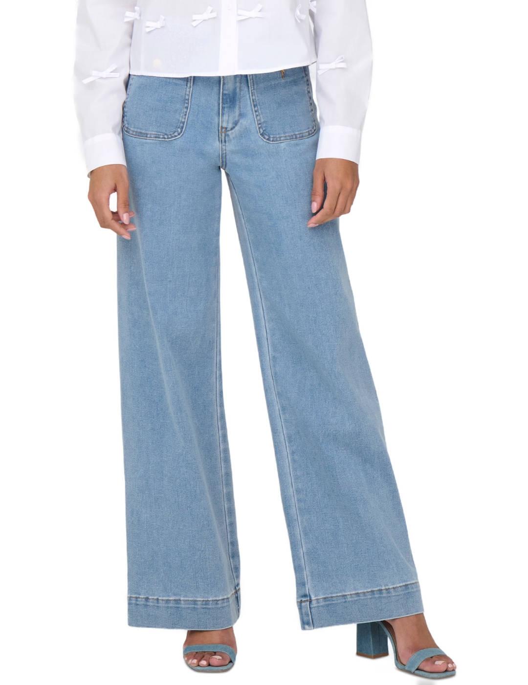 Vaquero Only Madeline azul  botones para mujer