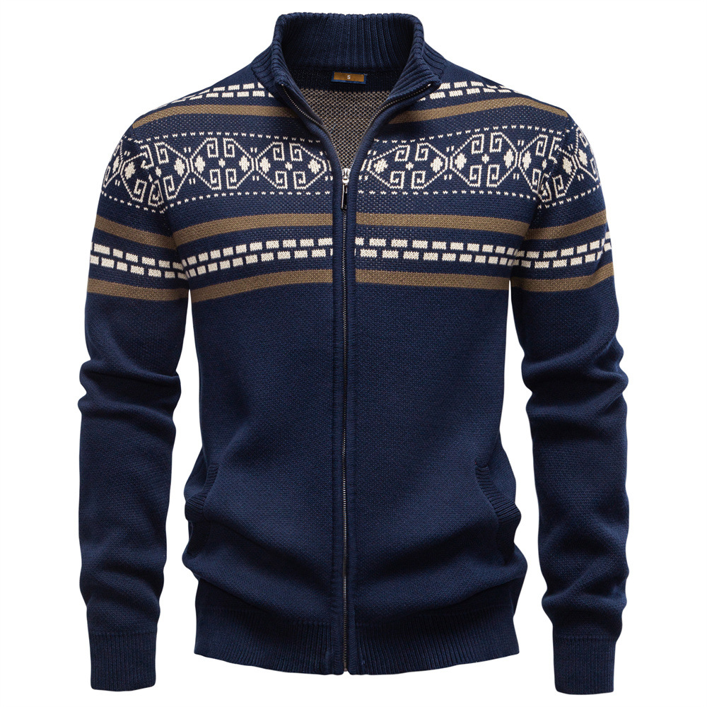 TK Chaqueta de punto con cremallera para hombre, estilo cárdigan, ideal para otoño/invierno.