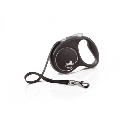 Flexi Black Design Correa Extensible para Perros Talla L - 5 m - Plata