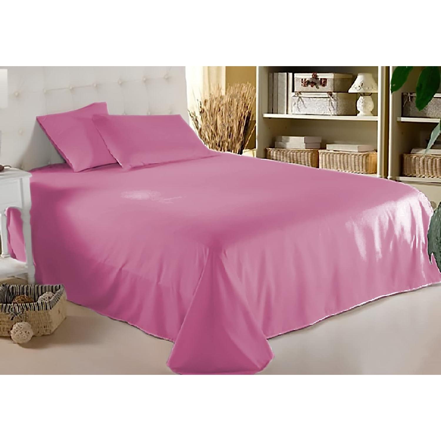 Juego de Sábana de 3 Piezas Color Azul, para Cama, Sábana Bajera Ajustable para Cama + Sábana Encimera + Funda de Almohada