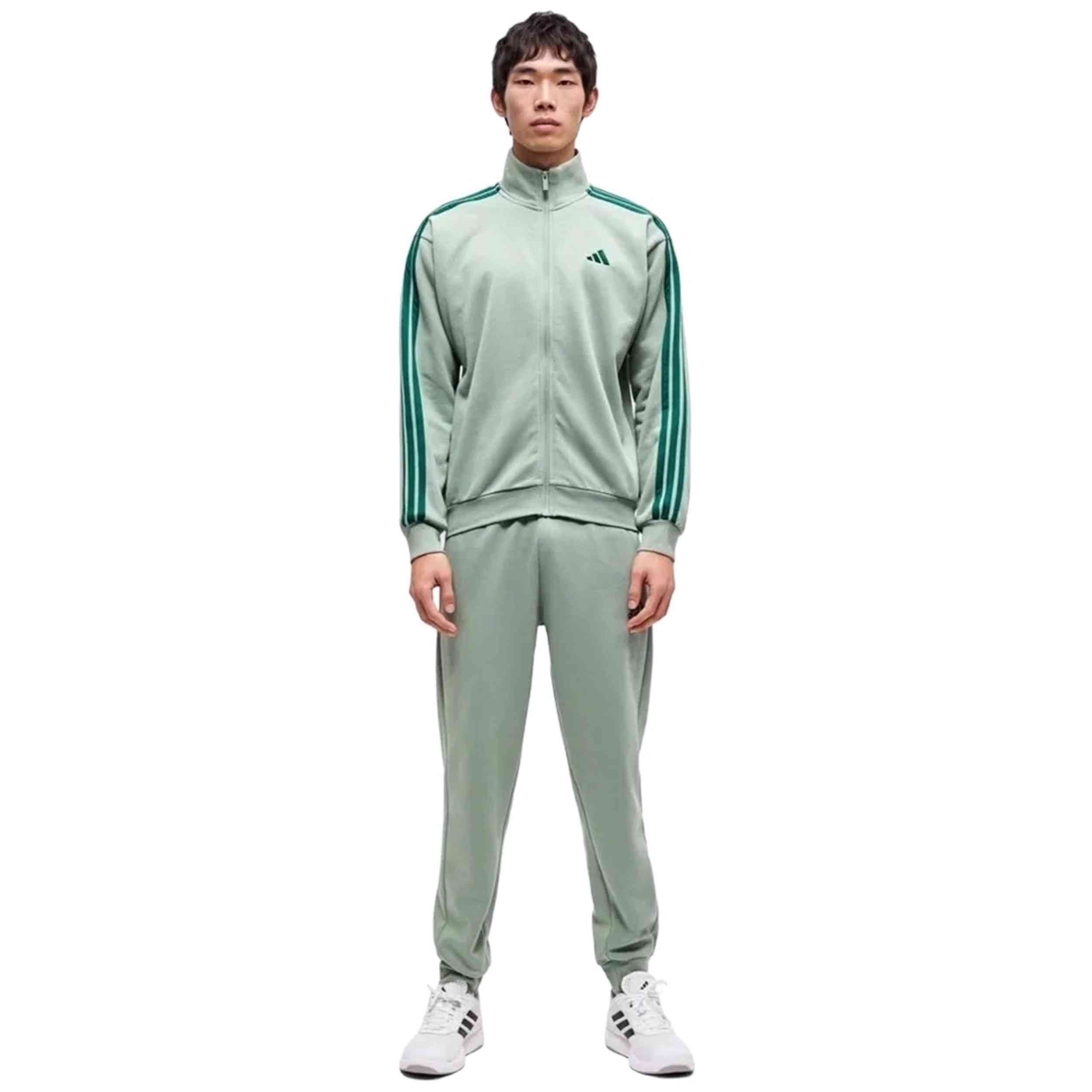 Chandal Completo Adidas modelo Trening 3-Stripes Fleece para Hombre en color Verde