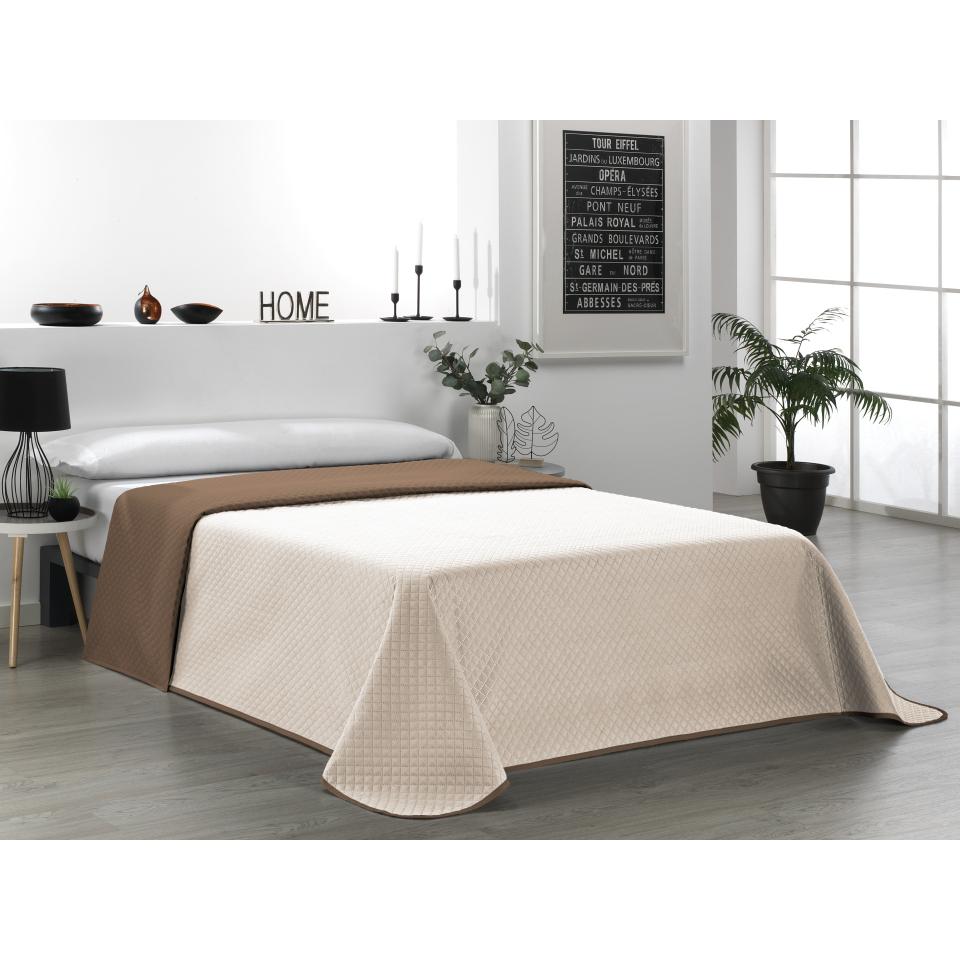 VALENTIA HOME Colcha Bouti Reversible Bicolor Rombo | Cama 90/105/135/150/180 CM | Ideal Todas Estaciones